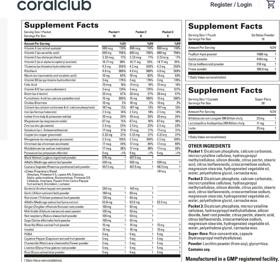 Supplement Label